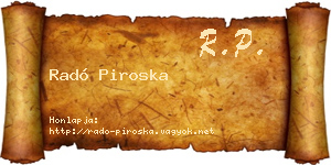 Radó Piroska névjegykártya