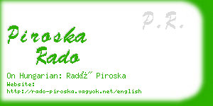 piroska rado business card